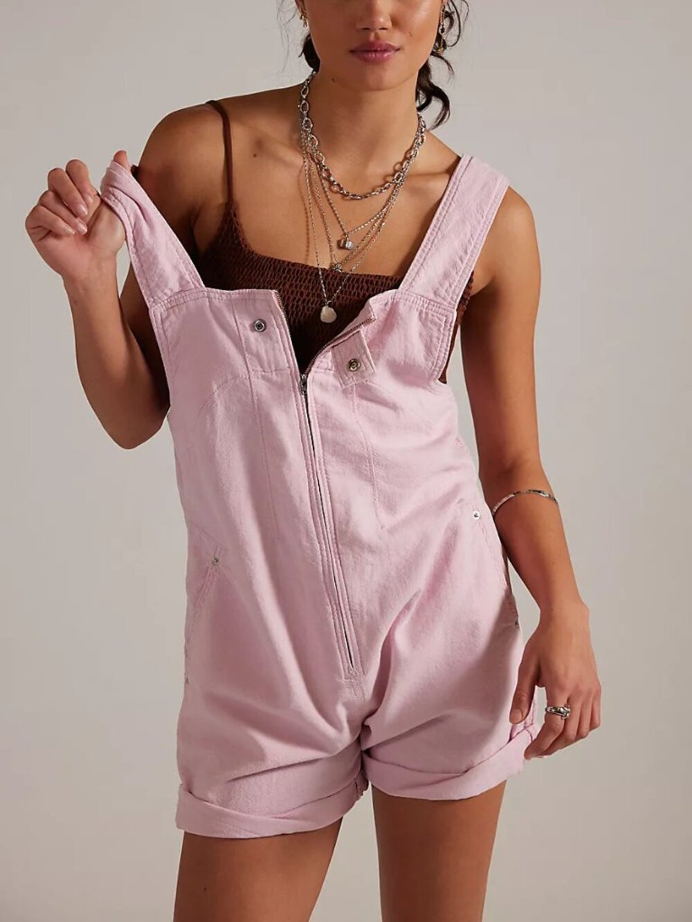 🆕 FREE PEOPLE We The Free Jude Shortalls / Pink Parfait